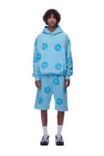 6PM FLOWER HOODIE BABY BLUE